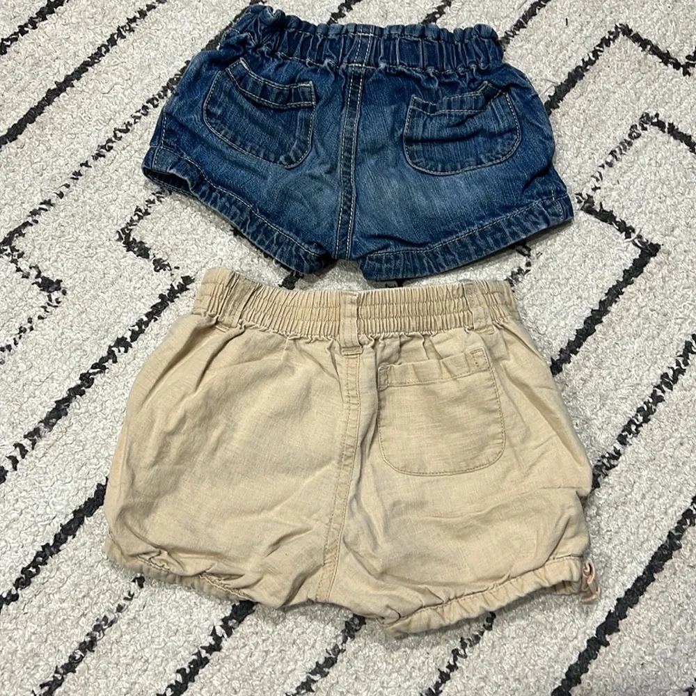 Denim and Khaki Shorts Set
